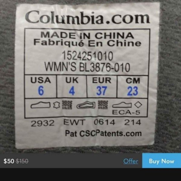 Columbia Techlite Omni Heat Waterproof Bugaboot Womans Snow Boots SIZE 6 - Picture 4 of 4